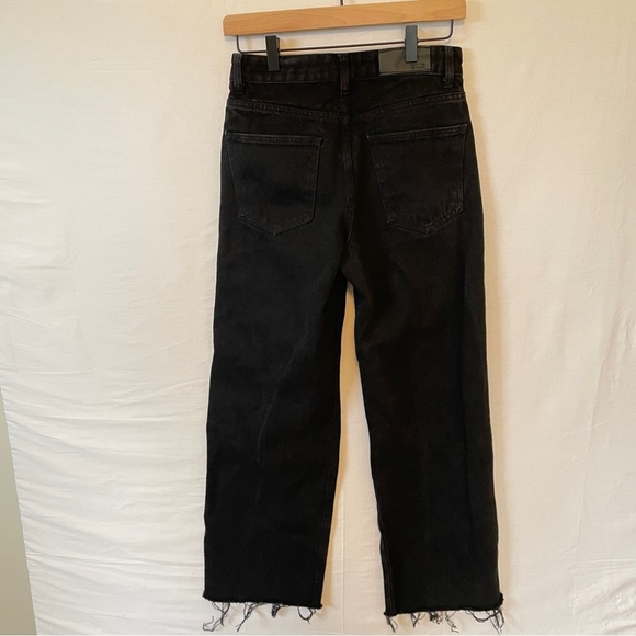 Nasty Gal High Waisted Black Jeans with Fray Size 4 - Picture 4 of 5